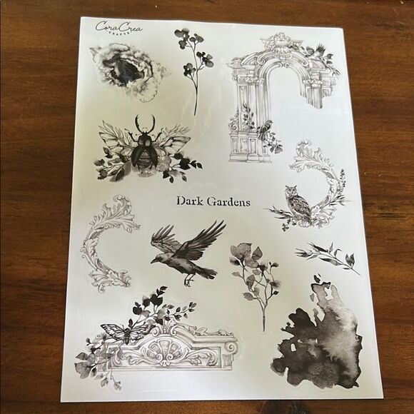 Cora Crea crafts Dark Garden Sticker Set bundle of 3 sheets - Picture 3 of 4